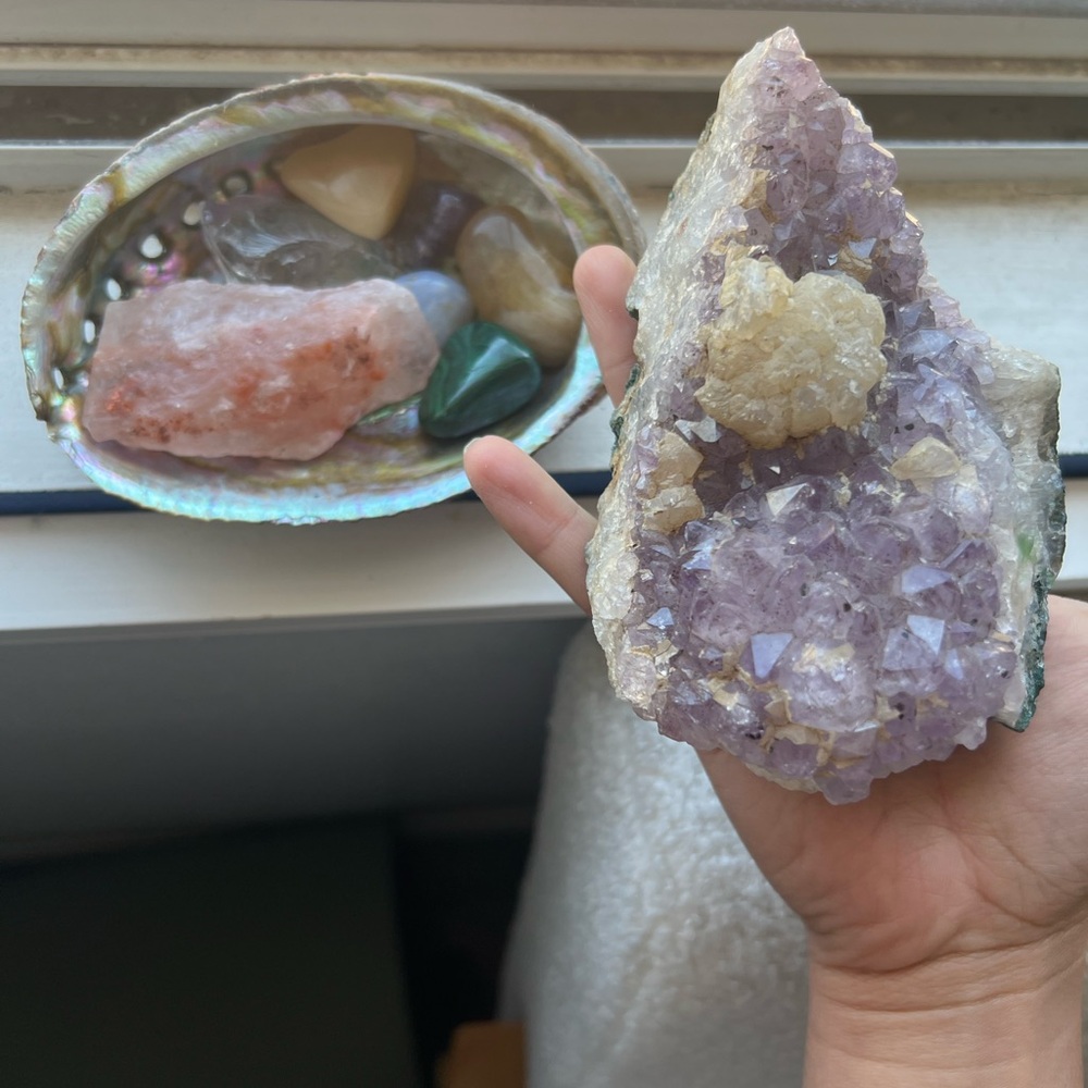Amethyst Crystal Geode and Other Crystals (selling altogether)
